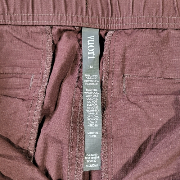 Vuori Ripstop Pants Drawstring Marron Size Medium - Picture 6 of 13
